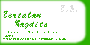 bertalan magdits business card